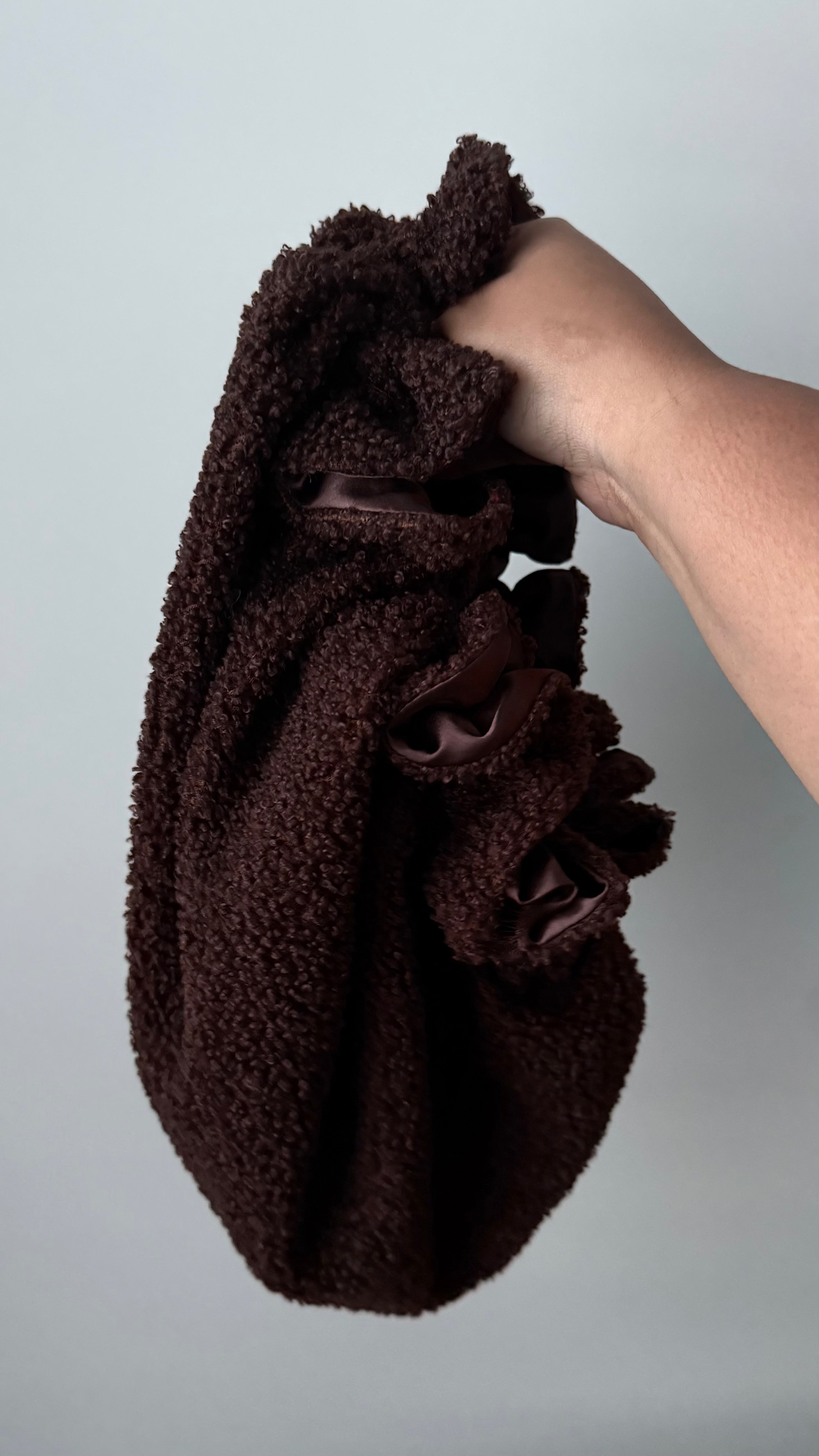 Cocoa Teddy Ruffle Bonnet